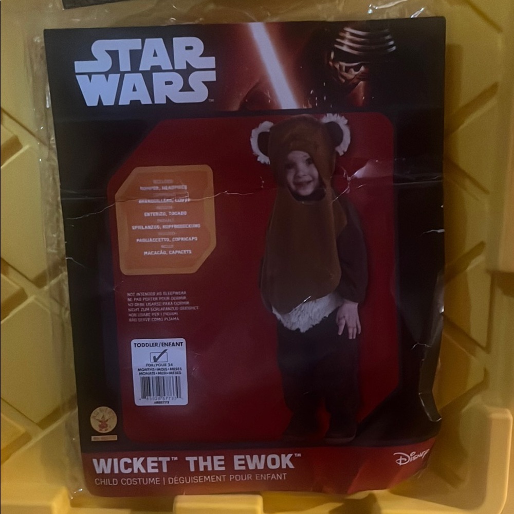 Star Wars Wicket Ewok Toddler Costume - Brown and White Romper and headpiece $20